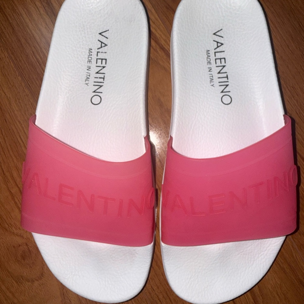Valentino Women's Vibrant Pink Slide Sandals